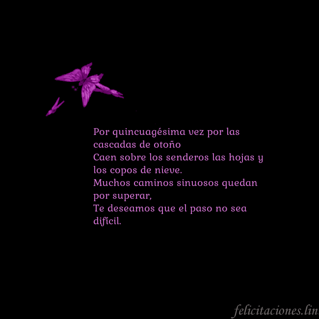 Tarjeta de cumpleaños con mariposas volando