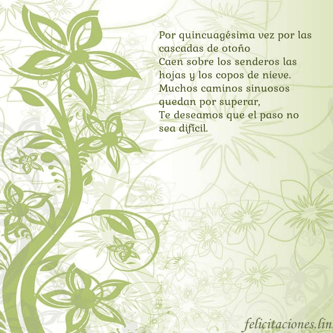 Tarjeta de cumpleaños con flores pintadas de verde Por quincuagésima vez por las cascadas de otoño
Ca Tarjeta de cumpleaños con flores pintadas de verde