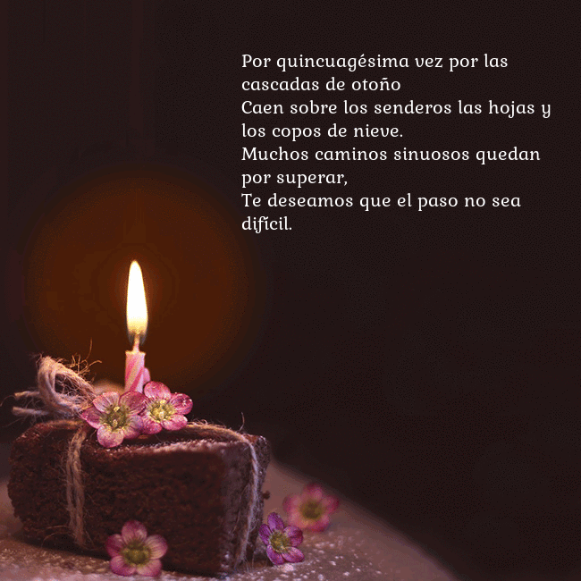 Postal animada: un pastel con una vela encendida Por quincuagésima vez por las cascadas de otoño
Ca Postal animada: un pastel con una vela encendida