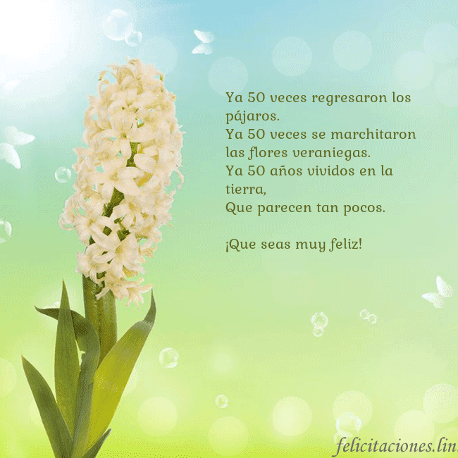 Tarjeta con jacinto Ya 50 veces regresaron los pájaros.
Ya 50 veces se Tarjeta con jacinto
