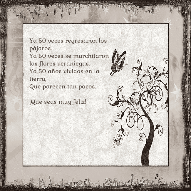Tarjeta de cumpleaños nostálgica Ya 50 veces regresaron los pájaros.
Ya 50 veces se Tarjeta de cumpleaños nostálgica