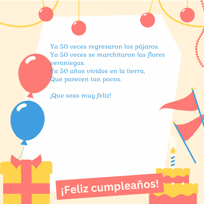 Tarjeta de cumpleaños animada con pastel Ya 50 veces regresaron los pájaros.
Ya 50 veces se Tarjeta de cumpleaños animada con pastel