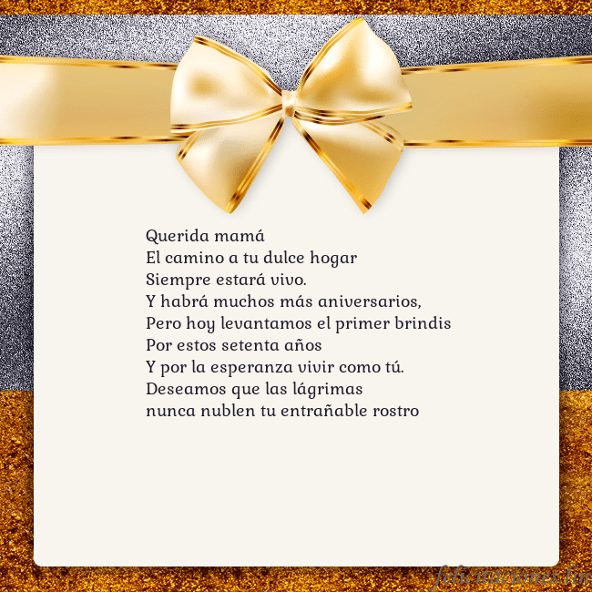 Tarjeta con una gran cinta dorada