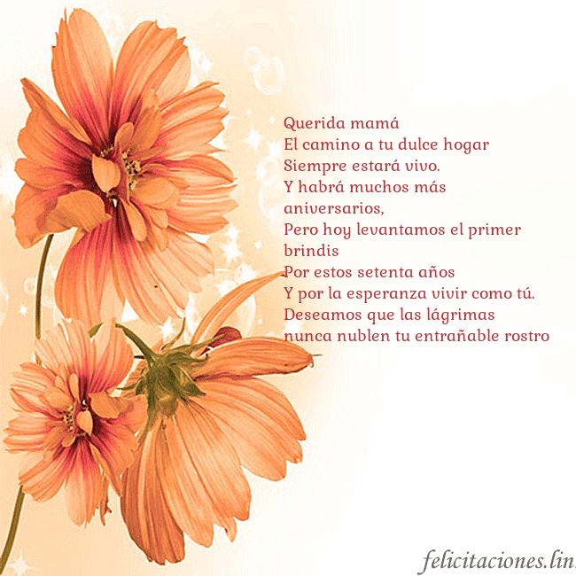 Tarjeta con flores naranjas