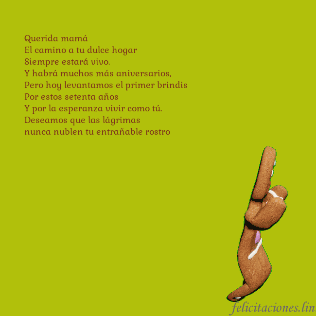 Postal electrónica animada con pan de jengibre bailando