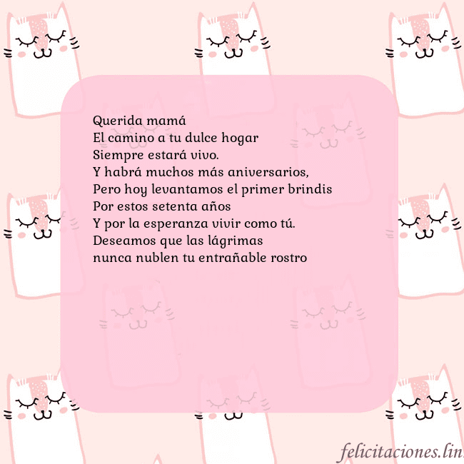 Tarjeta de cumpleaños rosa con gatos divertidos