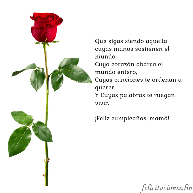 Tarjeta con una rosa roja Que sigas siendo aquella cuyas manos sostienen el Tarjeta con una rosa roja