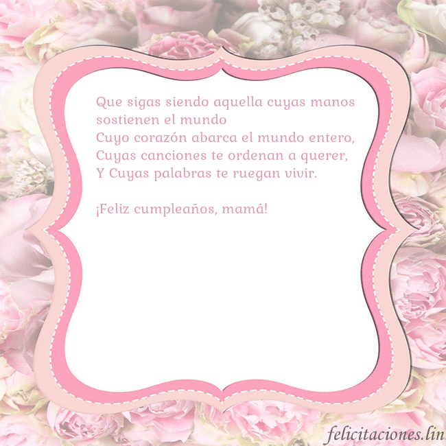 Tarjeta de cumpleaños - marco rosa