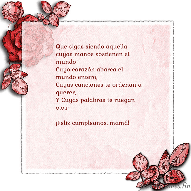 Tarjeta de cumpleaños vintage con rosas rojas Que sigas siendo aquella cuyas manos sostienen el Tarjeta de cumpleaños vintage con rosas rojas