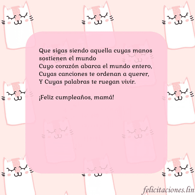 Tarjeta de cumpleaños rosa con gatos divertidos Que sigas siendo aquella cuyas manos sostienen el Tarjeta de cumpleaños rosa con gatos divertidos