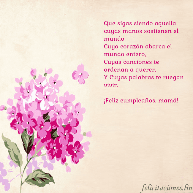 Tarjeta de cumpleaños con hortensias pintadas Que sigas siendo aquella cuyas manos sostienen el Tarjeta de cumpleaños con hortensias pintadas