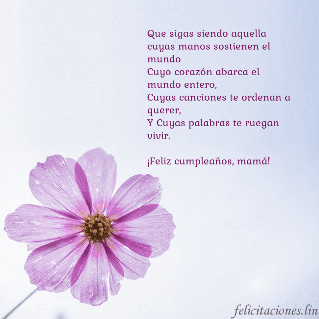 Tarjeta electrónica con flor morada Que sigas siendo aquella cuyas manos sostienen el Tarjeta electrónica con flor morada