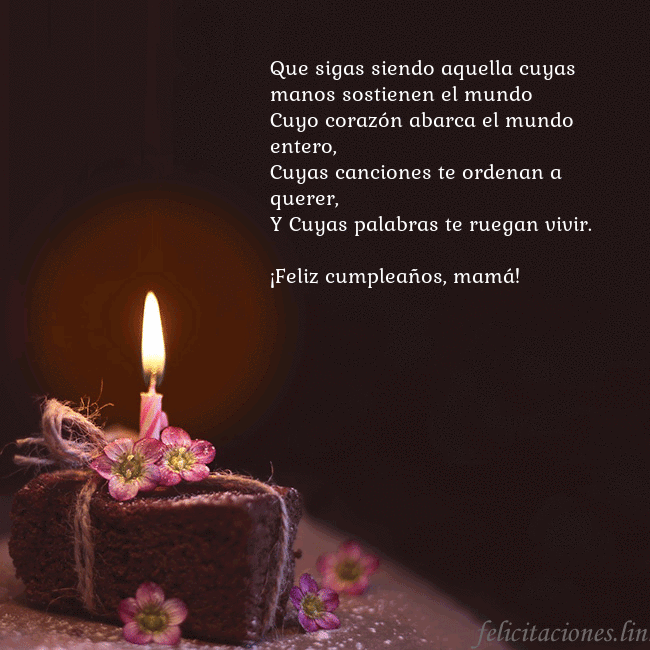 Postal animada: un pastel con una vela encendida Que sigas siendo aquella cuyas manos sostienen el  Postal animada: un pastel con una vela encendida