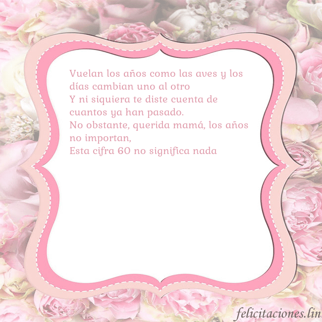 Tarjeta de cumpleaños - marco rosa Vuelan los años como las aves y los días cambian u Tarjeta de cumpleaños - marco rosa