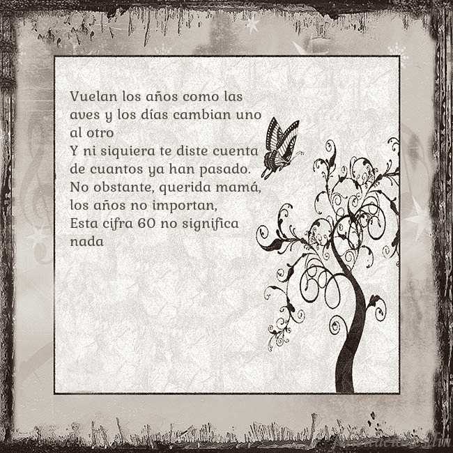 Tarjeta de cumpleaños nostálgica Vuelan los años como las aves y los días cambian u Tarjeta de cumpleaños nostálgica