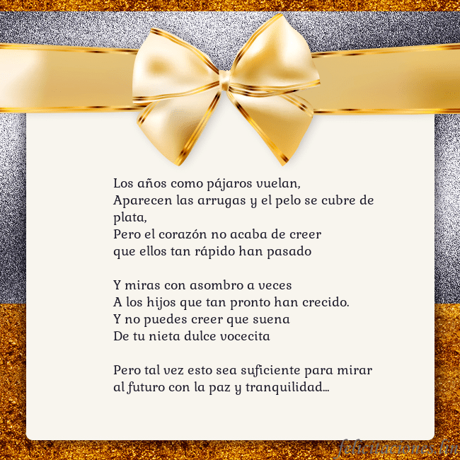 Tarjeta con una gran cinta dorada