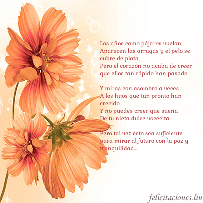 Tarjeta con flores naranjas