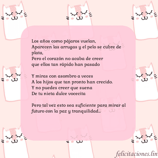 Tarjeta de cumpleaños rosa con gatos divertidos