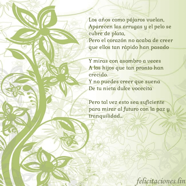Tarjeta de cumpleaños con flores pintadas de verde