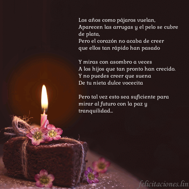 Postal animada: un pastel con una vela encendida