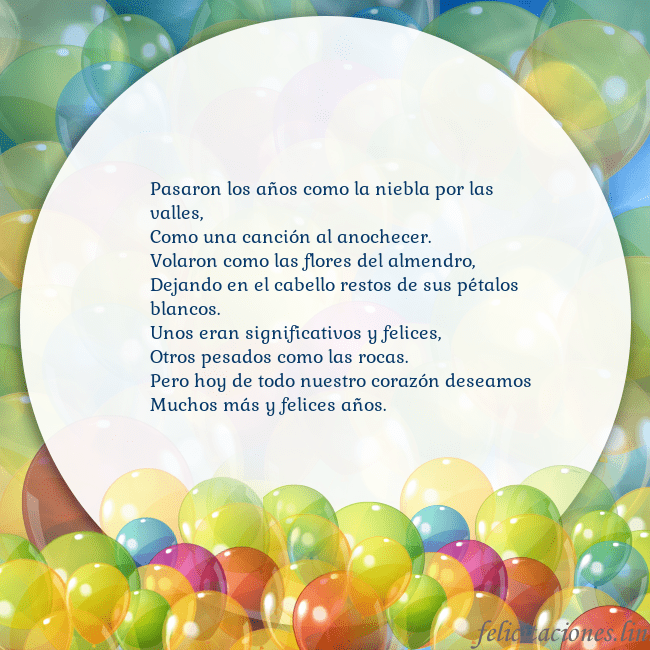 Tarjeta con muchos globos de colores