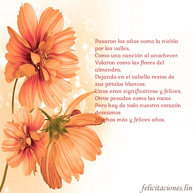 Tarjeta con flores naranjas