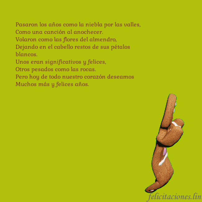 Postal electrónica animada con pan de jengibre bailando