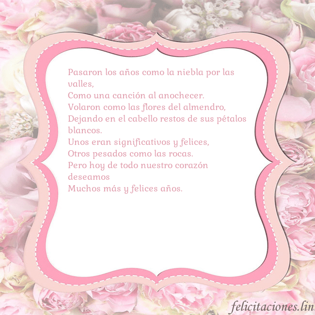 Tarjeta de cumpleaños - marco rosa