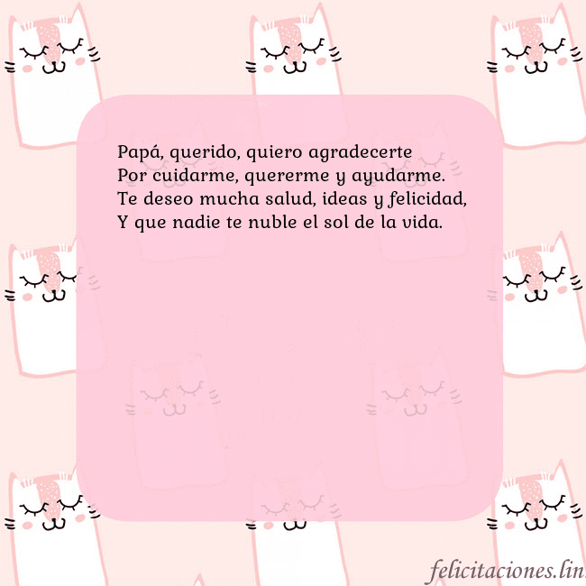 Tarjeta de cumpleaños rosa con gatos divertidos