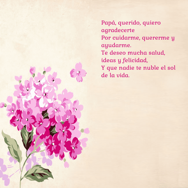 Tarjeta de cumpleaños con hortensias pintadas Papá, querido, quiero agradecerte
Por cuidarme, qu Tarjeta de cumpleaños con hortensias pintadas
