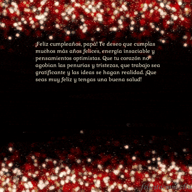 Postal animada intermitente negro-rojo ¡Feliz cumpleaños, papá! Te deseo que cumplas much Postal animada intermitente negro-rojo