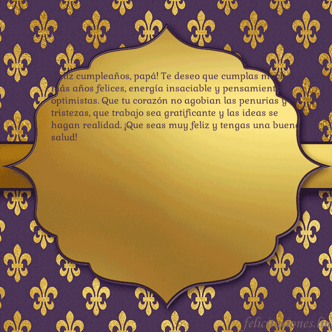 Tarjeta de cumpleaños de lujo púrpura ¡Feliz cumpleaños, papá! Te deseo que cumplas much Tarjeta de cumpleaños de lujo púrpura