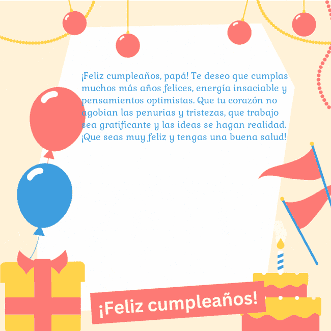 Tarjeta de cumpleaños animada con pastel ¡Feliz cumpleaños, papá! Te deseo que cumplas much Tarjeta de cumpleaños animada con pastel