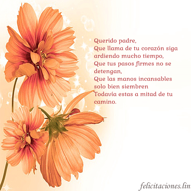 Tarjeta con flores naranjas