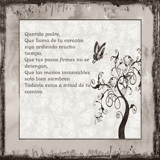 Tarjeta de cumpleaños nostálgica Querido padre, 
Que llama de tu corazón siga ardie Tarjeta de cumpleaños nostálgica