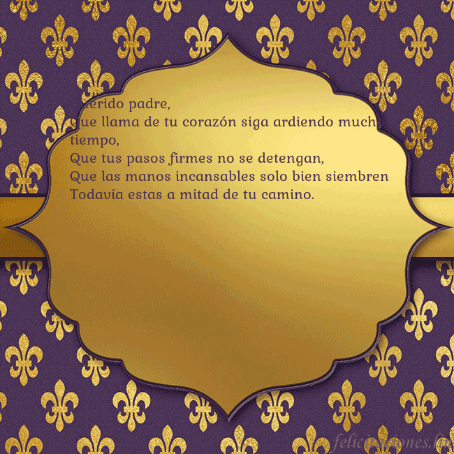 Tarjeta de cumpleaños de lujo púrpura Querido padre, 
Que llama de tu corazón siga ardie Tarjeta de cumpleaños de lujo púrpura