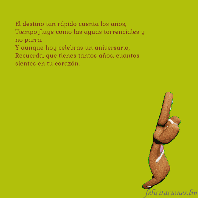 Postal electrónica animada con pan de jengibre bailando