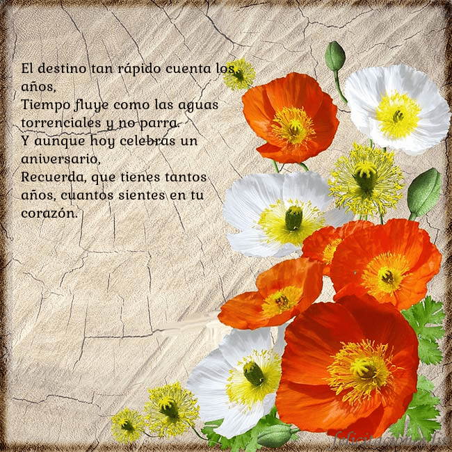 Tarjeta de cumpleaños con amapolas El destino tan rápido cuenta los años,
Tiempo flu Tarjeta de cumpleaños con amapolas
