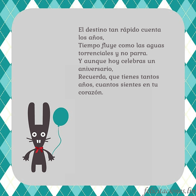 Tarjeta de cumpleaños con un conejito