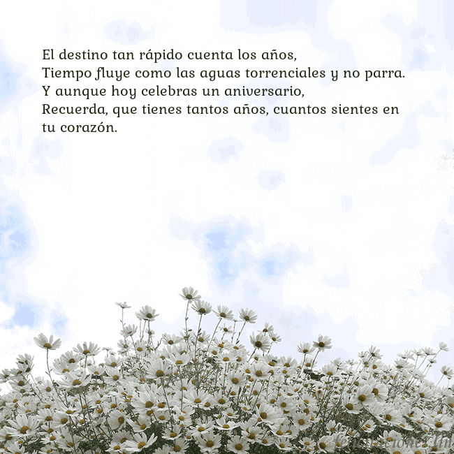 Tarjeta de cumpleaños con margaritas El destino tan rápido cuenta los años,
Tiempo flu Tarjeta de cumpleaños con margaritas