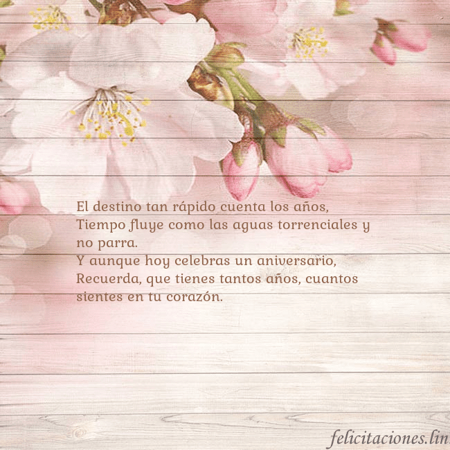 Tarjeta de cumpleaños con flores de manzana El destino tan rápido cuenta los años,
Tiempo flu Tarjeta de cumpleaños con flores de manzana