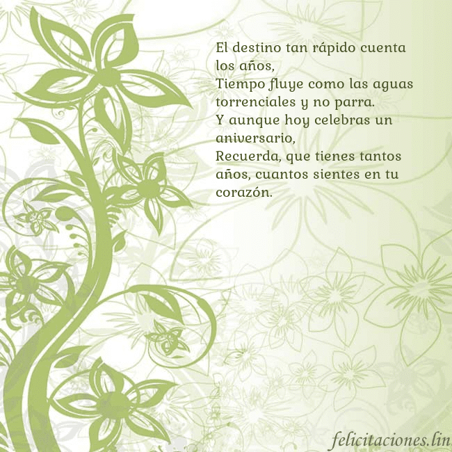 Tarjeta de cumpleaños con flores pintadas de verde El destino tan rápido cuenta los años,
Tiempo flu Tarjeta de cumpleaños con flores pintadas de verde