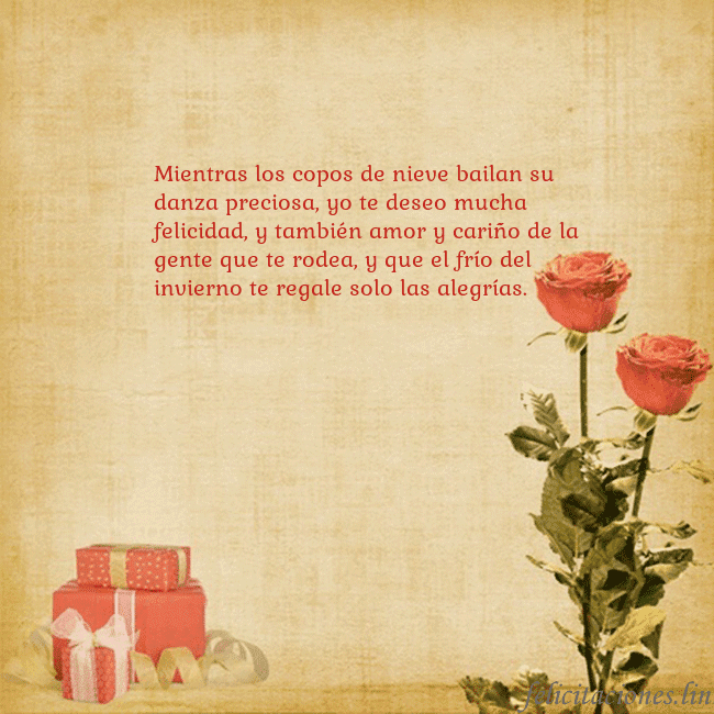Tarjeta con rosas y regalos