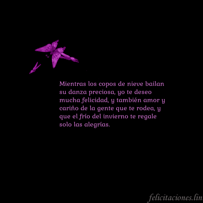 Tarjeta de cumpleaños con mariposas volando Mientras los copos de nieve bailan su danza precio Tarjeta de cumpleaños con mariposas volando