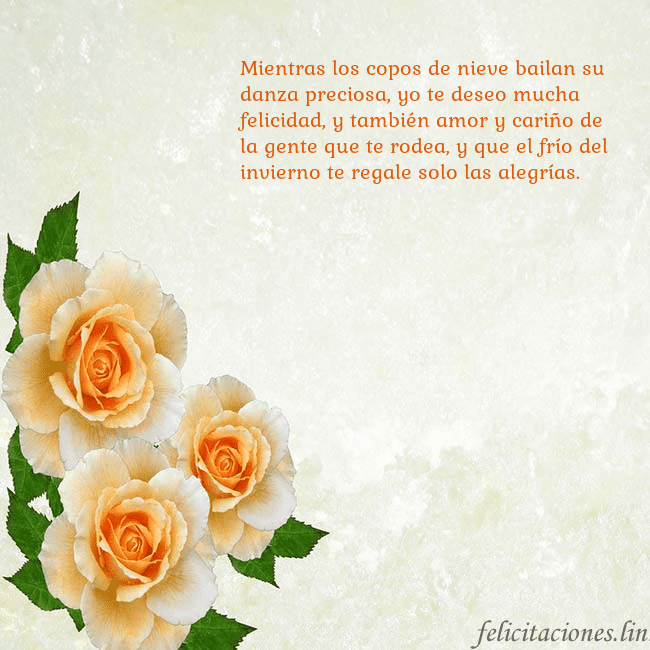 Tarjeta de cumpleaños con rosas amarillas Mientras los copos de nieve bailan su danza precio Tarjeta de cumpleaños con rosas amarillas