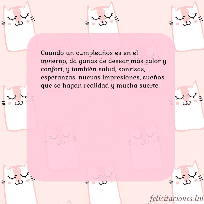 Tarjeta de cumpleaños rosa con gatos divertidos