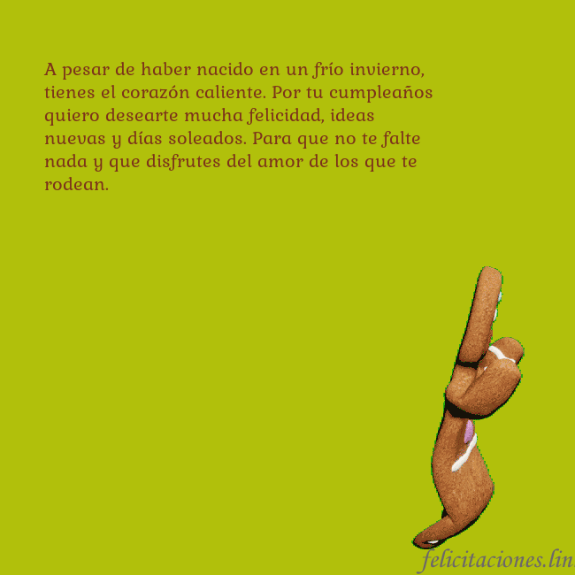 Postal electrónica animada con pan de jengibre bailando