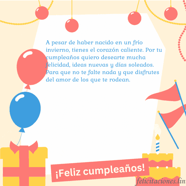 Tarjeta de cumpleaños animada con pastel A pesar de haber nacido en un frío invierno, tiene Tarjeta de cumpleaños animada con pastel