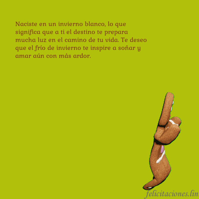 Postal electrónica animada con pan de jengibre bailando Naciste en un invierno blanco, lo que significa qu Postal electrónica animada con pan de jengibre bailando