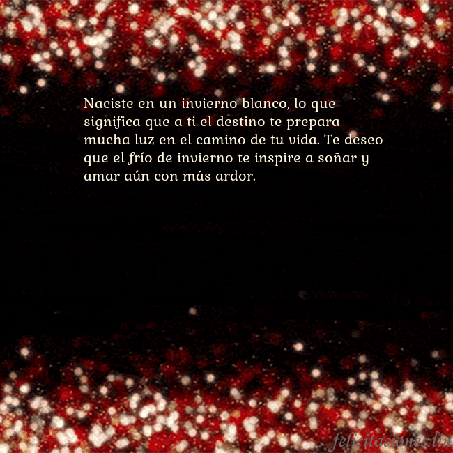 Postal animada intermitente negro-rojo Naciste en un invierno blanco, lo que significa qu Postal animada intermitente negro-rojo
